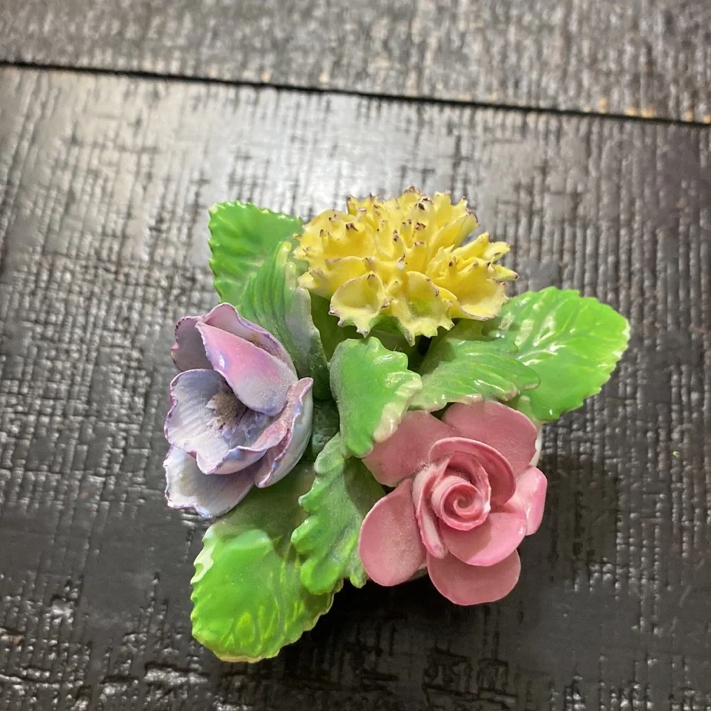 Hand-Painted Golden Crown E &R Porcelain Bone China Floral Planter!